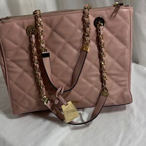 Aldo Blush Quilted Shoulder Bag with Gold Chain